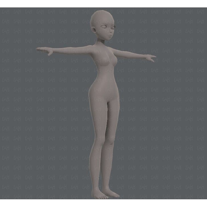 Base Mesh Woman 3D Model – Low Poly Cartoon Character for Animation - View 4