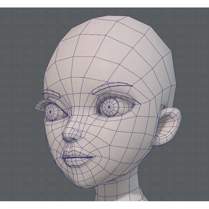 Base Mesh Woman 3D Model – Low Poly Cartoon Character for Animation - View 40