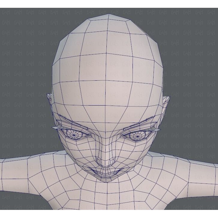 Base Mesh Woman 3D Model – Low Poly Cartoon Character for Animation - View 44