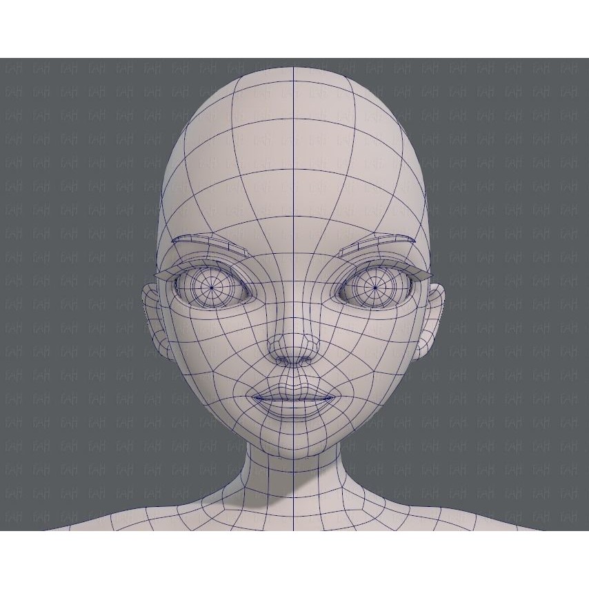Base Mesh Woman 3D Model – Low Poly Cartoon Character for Animation - View 46
