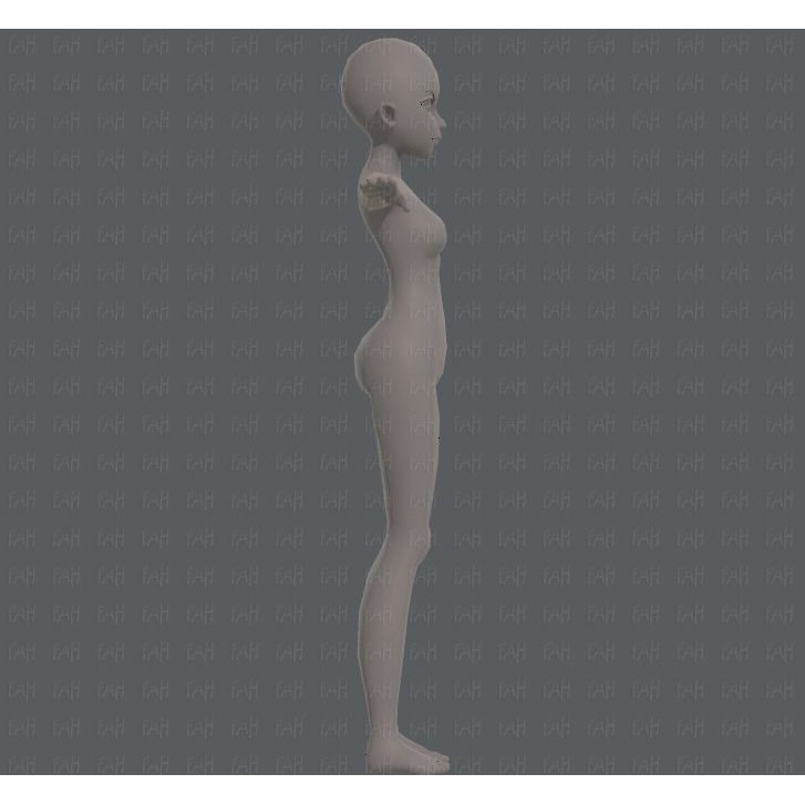 Base Mesh Woman 3D Model – Low Poly Cartoon Character for Animation - View 5