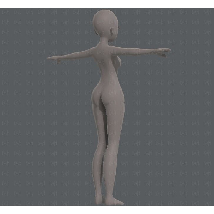 Base Mesh Woman 3D Model – Low Poly Cartoon Character for Animation - View 6