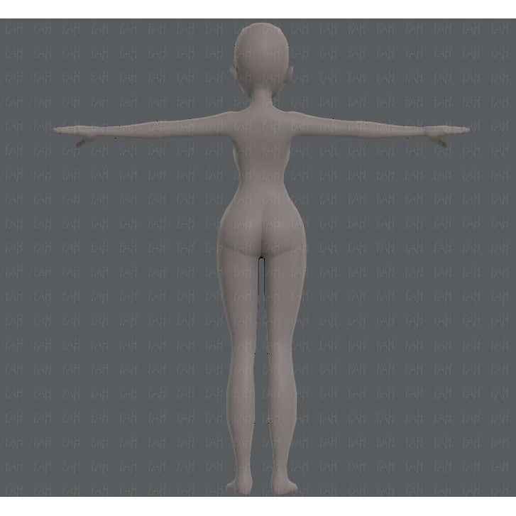 Base Mesh Woman 3D Model – Low Poly Cartoon Character for Animation - View 7