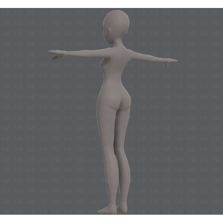 Base Mesh Woman 3D Model – Low Poly Cartoon Character for Animation - View 8