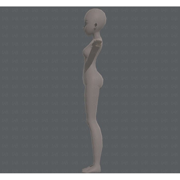 Base Mesh Woman 3D Model – Low Poly Cartoon Character for Animation - View 9
