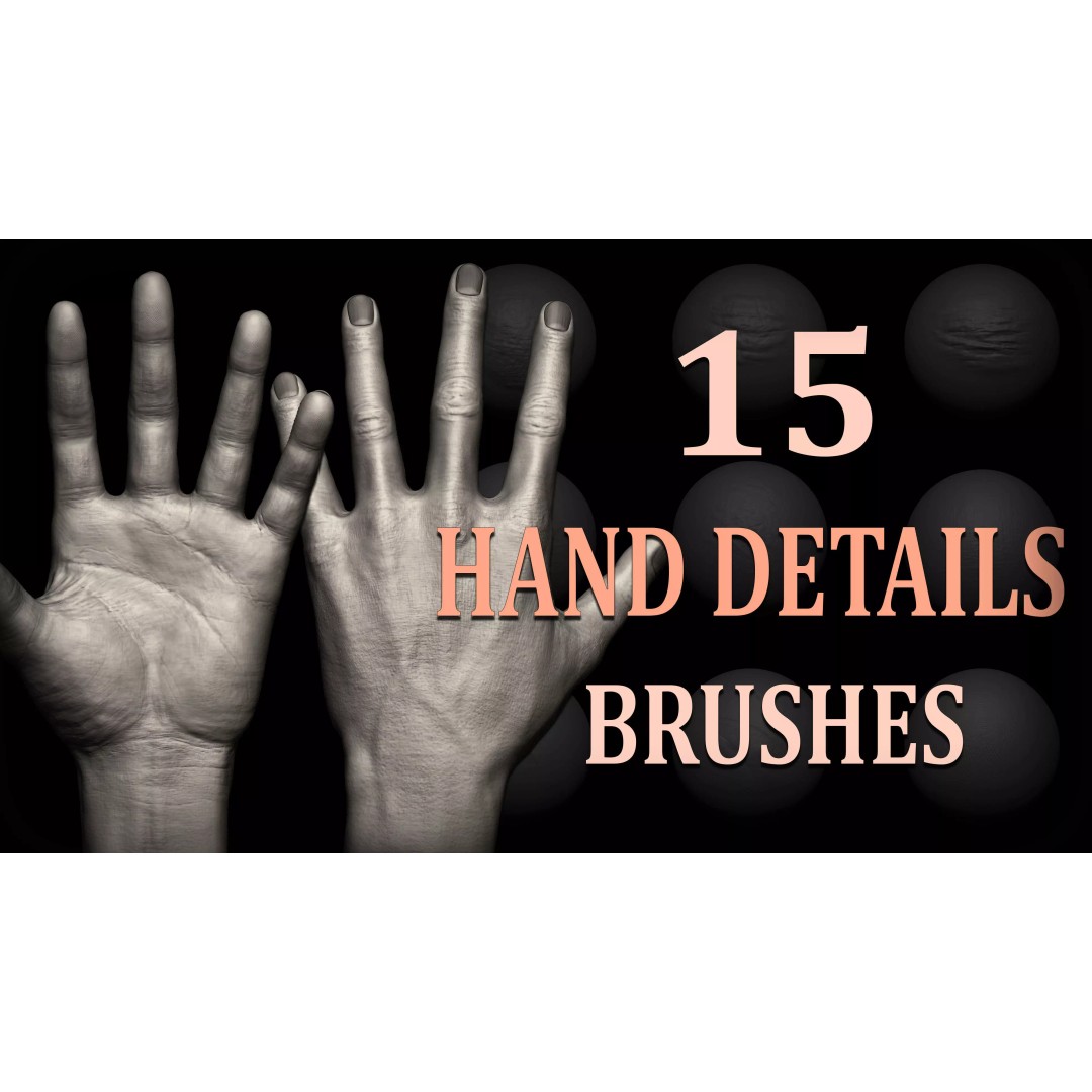 Hand Details 3D Model – Sculpted Brushes & Alphas for Zbrush - View 2