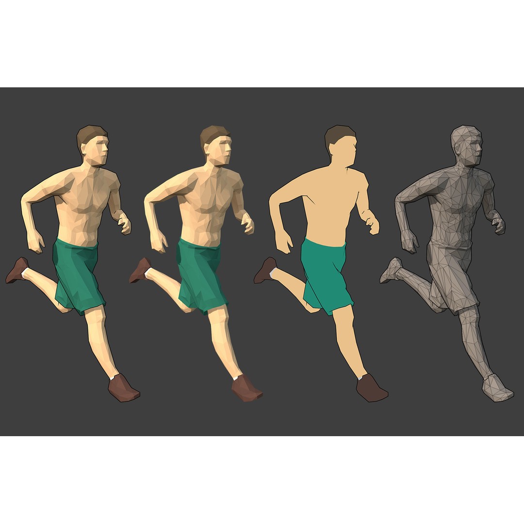 Rigged Male Character 3D Model – Low Poly Game Asset for Animation - View 12