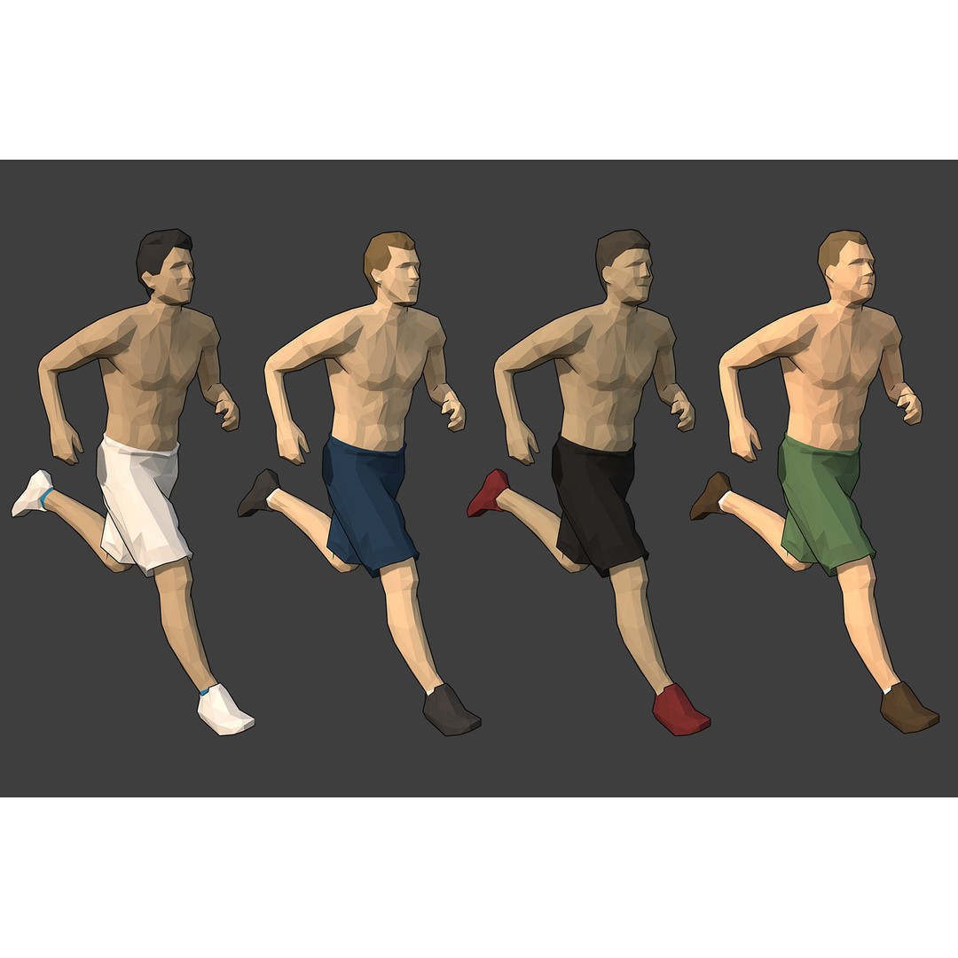 Rigged Male Character 3D Model – Low Poly Game Asset for Animation - View 13