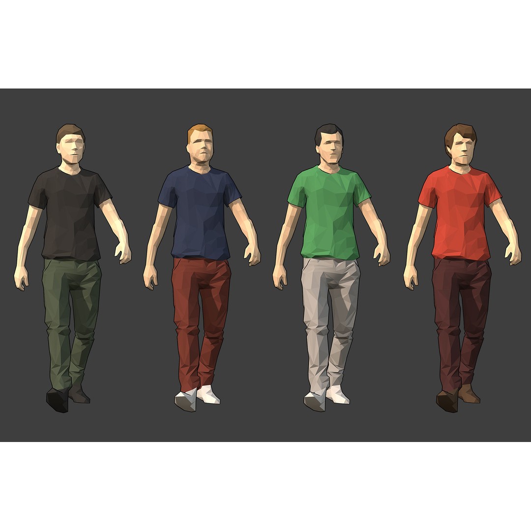 Rigged Male Character 3D Model – Low Poly Game Asset for Animation - View 5