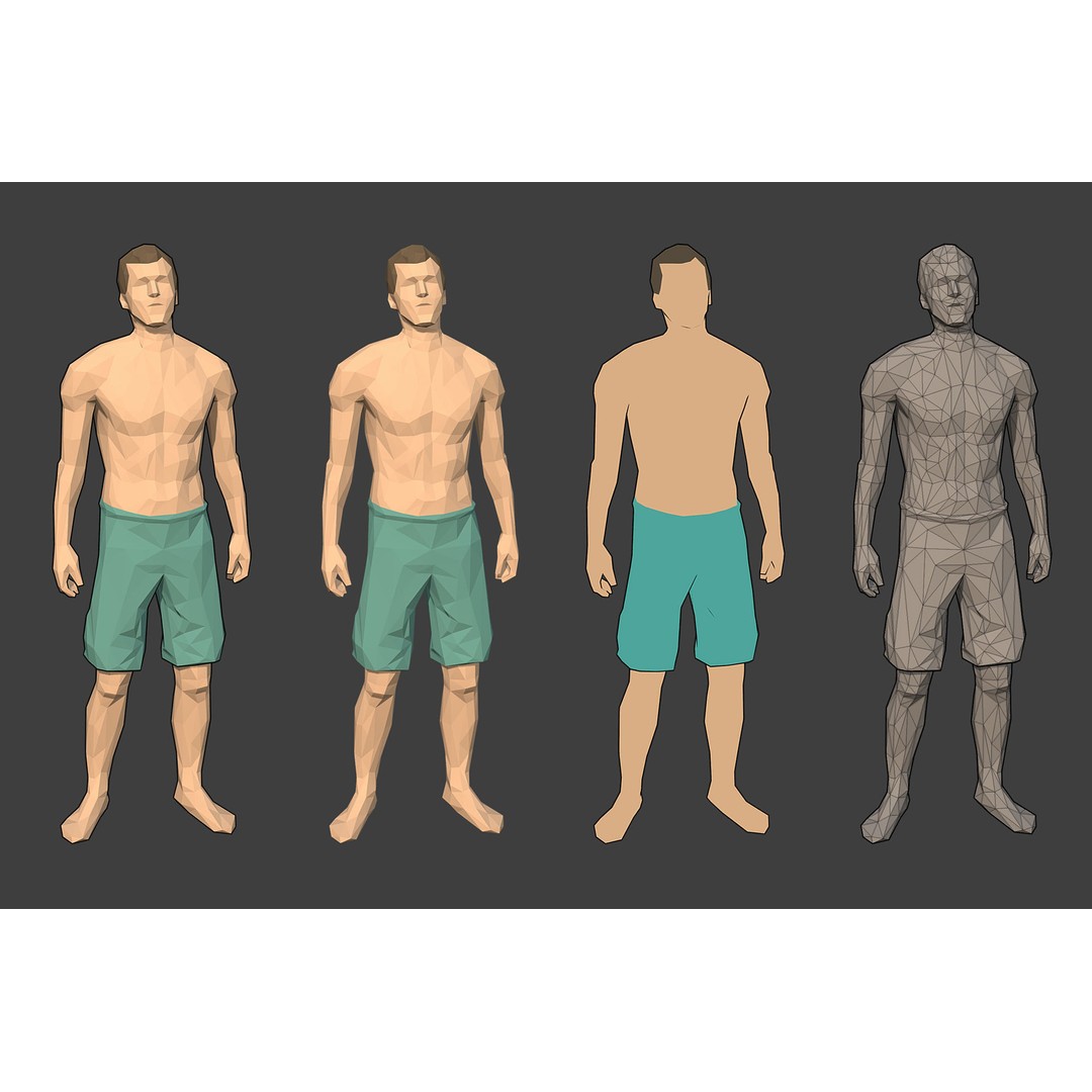 Rigged Male Character 3D Model – Low Poly Game Asset for Animation - View 7
