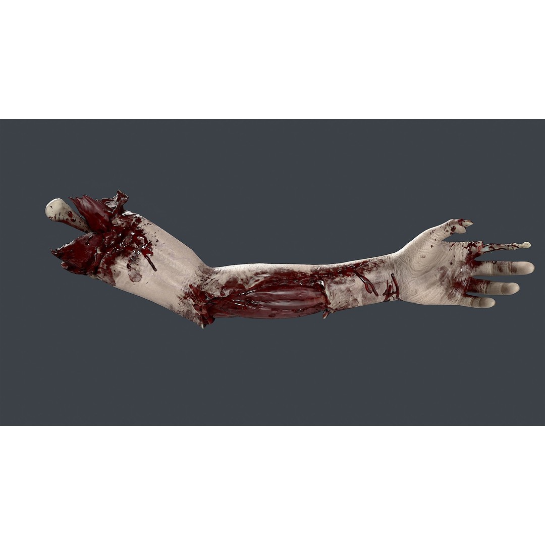 Severed Hand 3D Model – Low Poly Horror Asset, FBX, PBR Textures - View 12