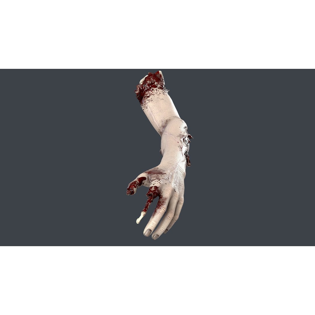 Severed Hand 3D Model – Low Poly Horror Asset, FBX, PBR Textures - View 13