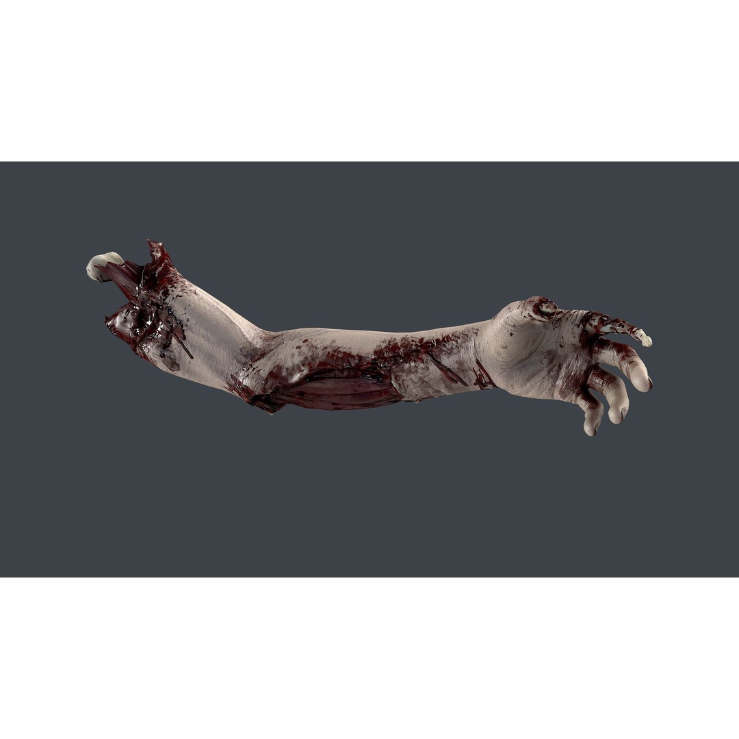 Severed Hand 3D Model – Low Poly Horror Asset, FBX, PBR Textures - View 14