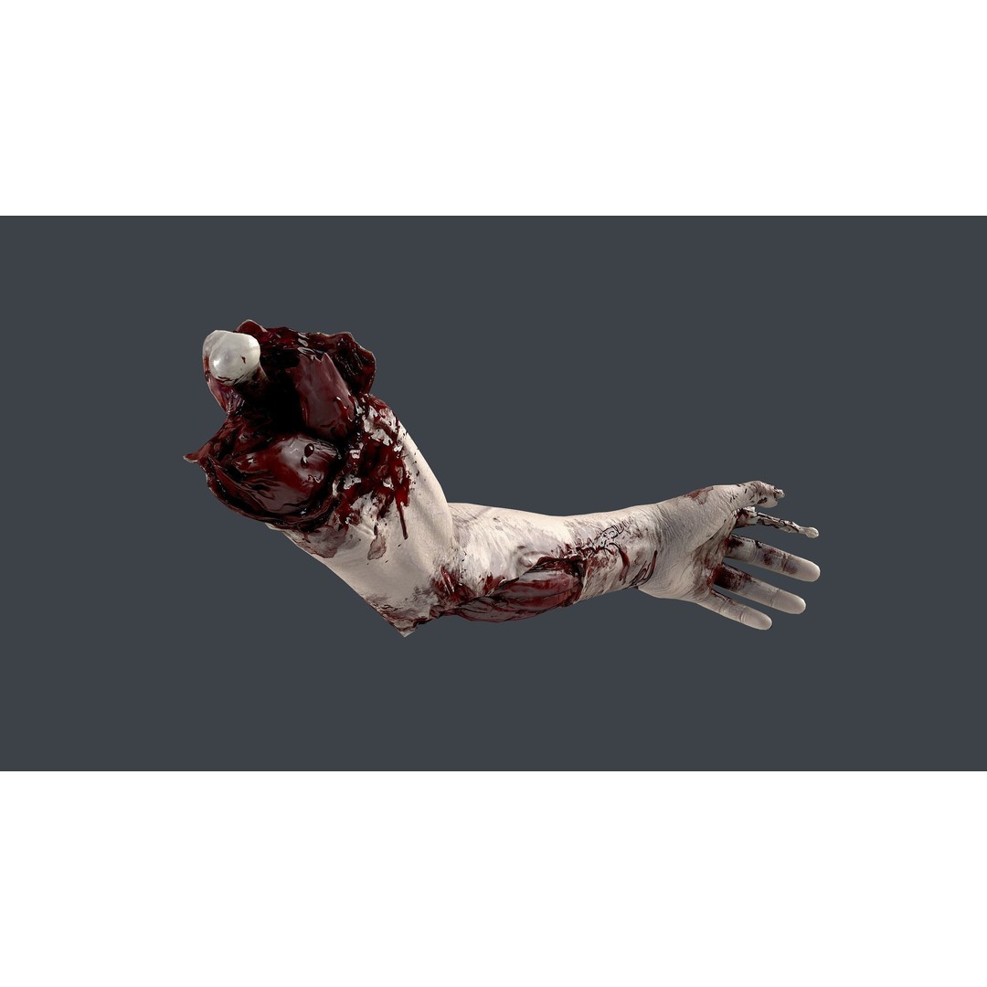 Severed Hand 3D Model – Low Poly Horror Asset, FBX, PBR Textures - View 4