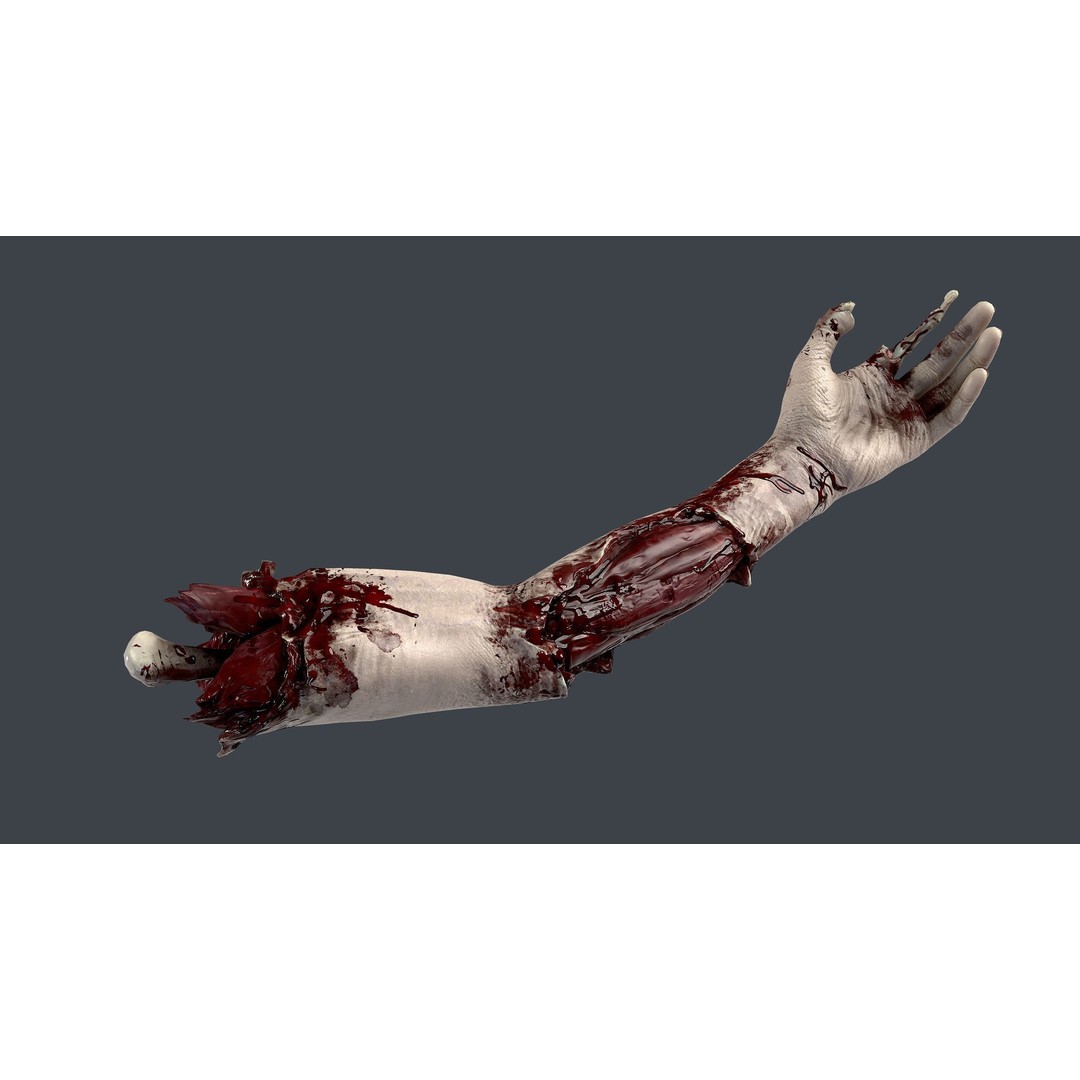 Severed Hand 3D Model – Low Poly Horror Asset, FBX, PBR Textures - View 5