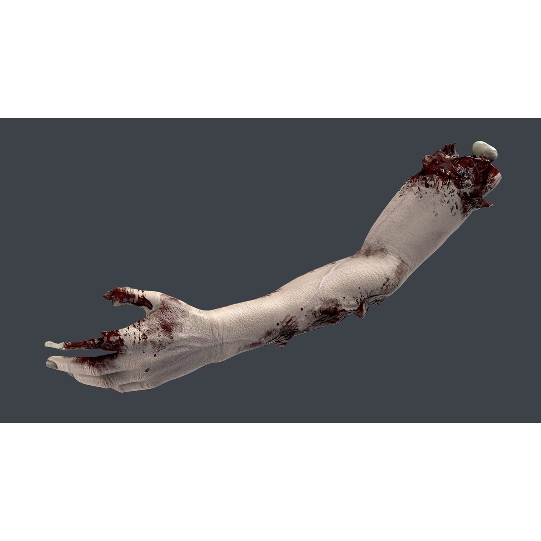 Severed Hand 3D Model – Low Poly Horror Asset, FBX, PBR Textures - View 6
