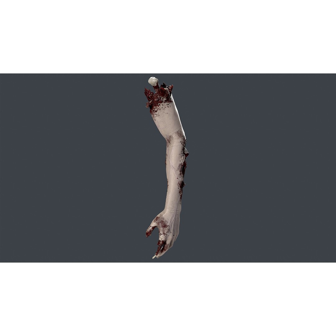 Severed Hand 3D Model – Low Poly Horror Asset, FBX, PBR Textures - View 7