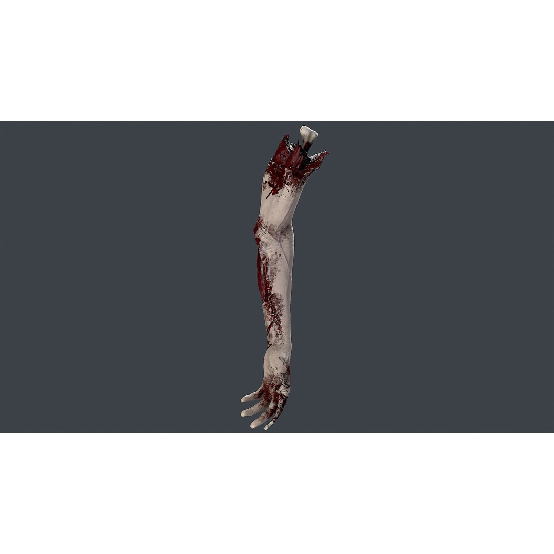 Severed Hand 3D Model – Low Poly Horror Asset, FBX, PBR Textures - View 8