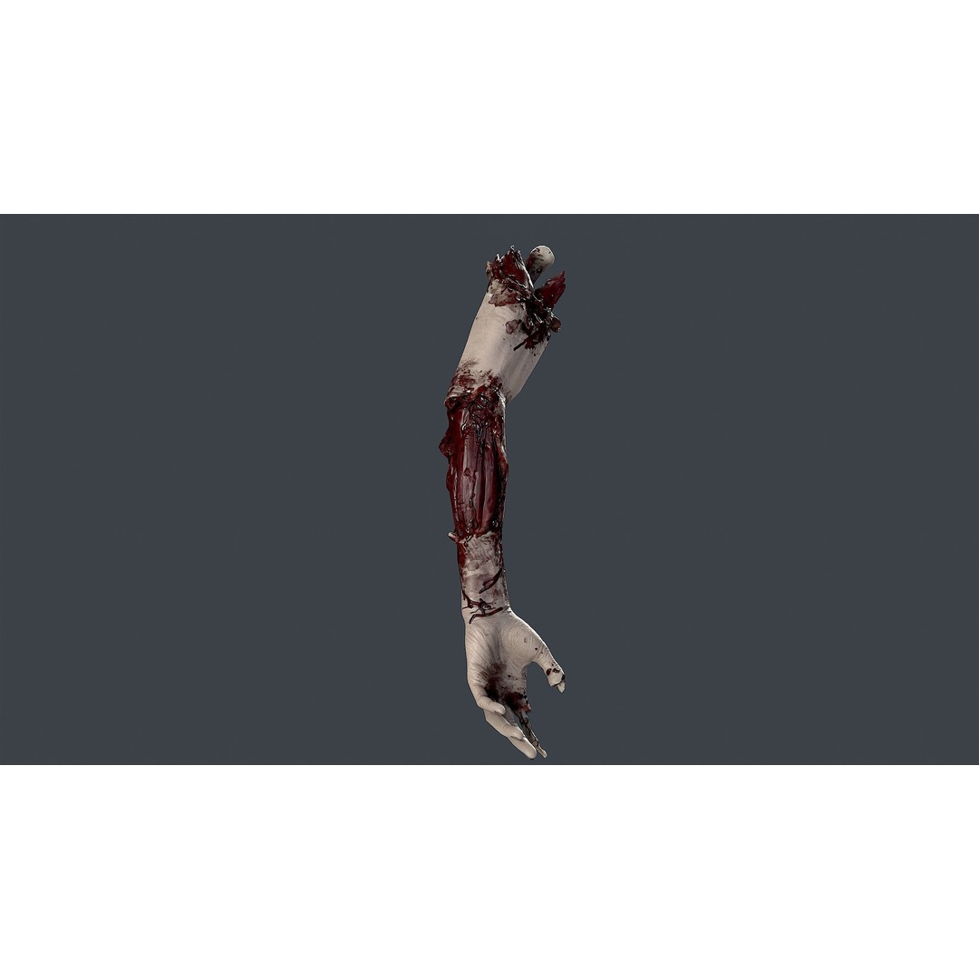 Severed Hand 3D Model – Low Poly Horror Asset, FBX, PBR Textures - View 9