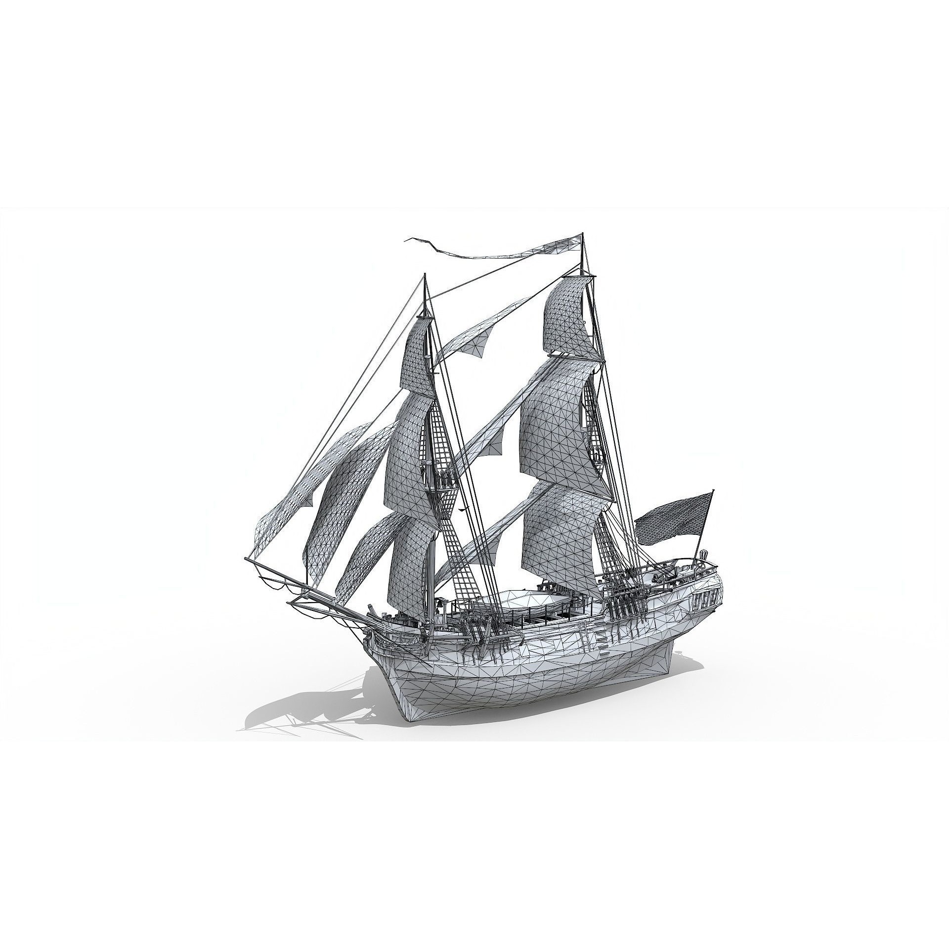 HMS Ontario 1780 - Low-Poly Game-Ready 3D Model - View 20
