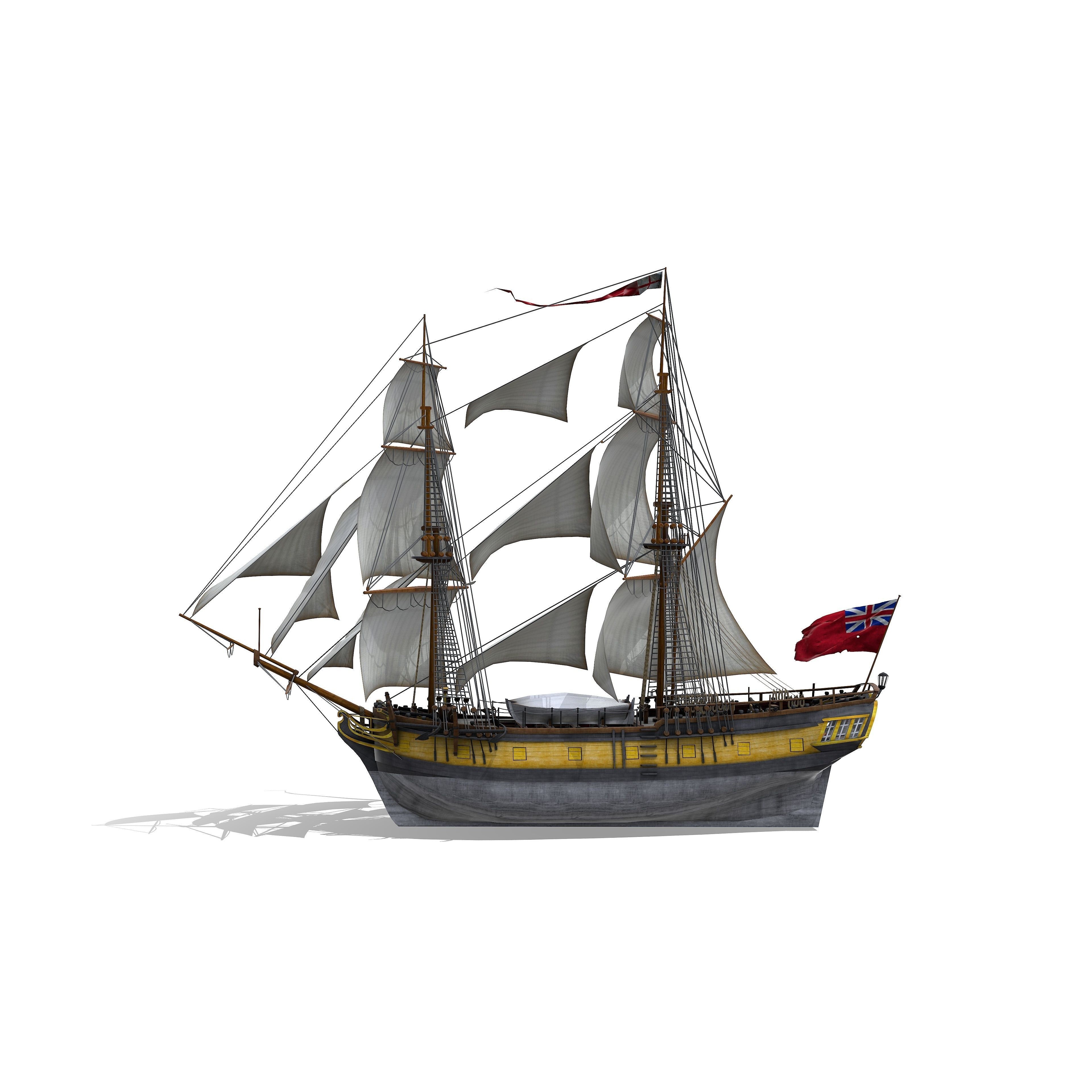 HMS Ontario 1780 - Low-Poly Game-Ready 3D Model - View 3