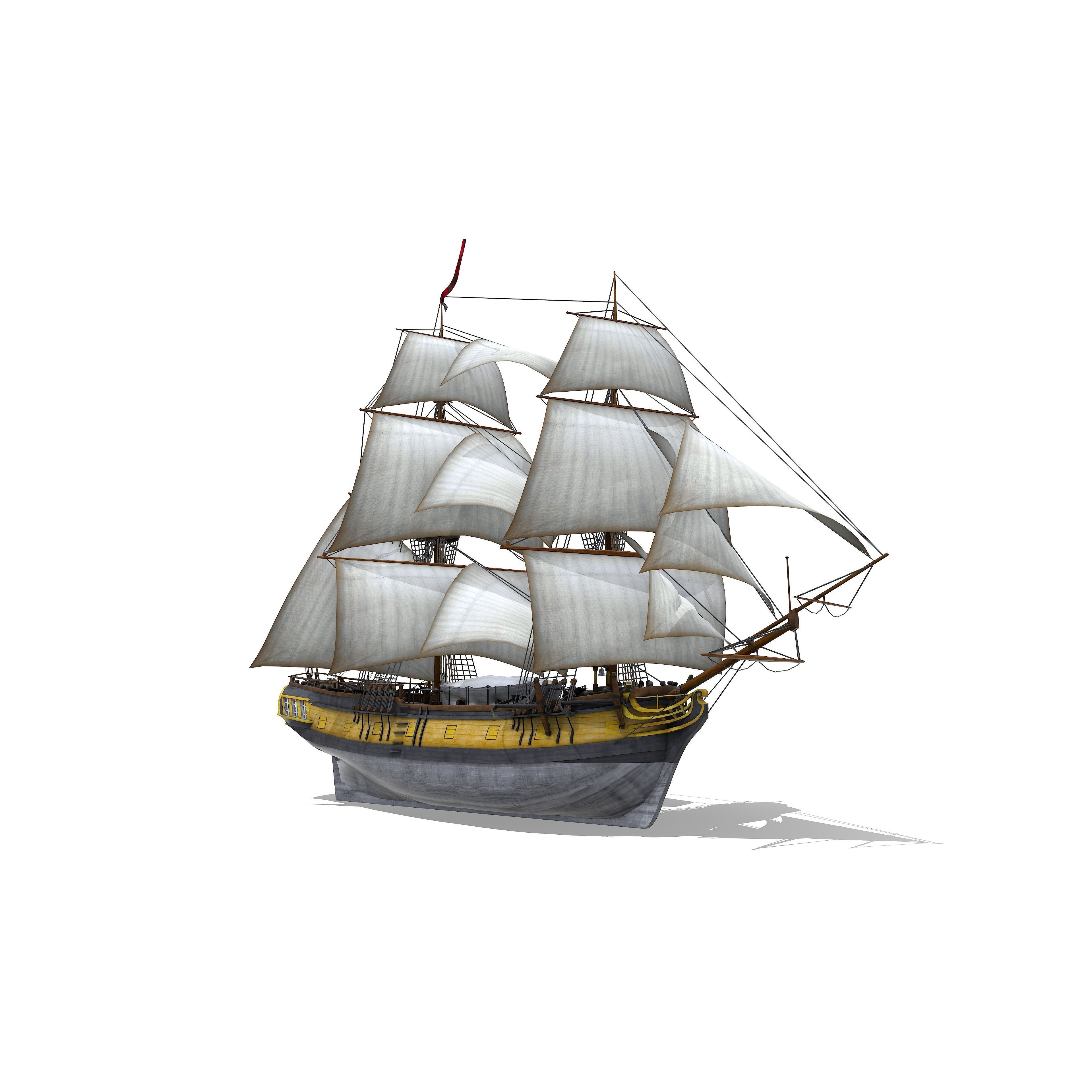HMS Ontario 1780 - Low-Poly Game-Ready 3D Model - View 7