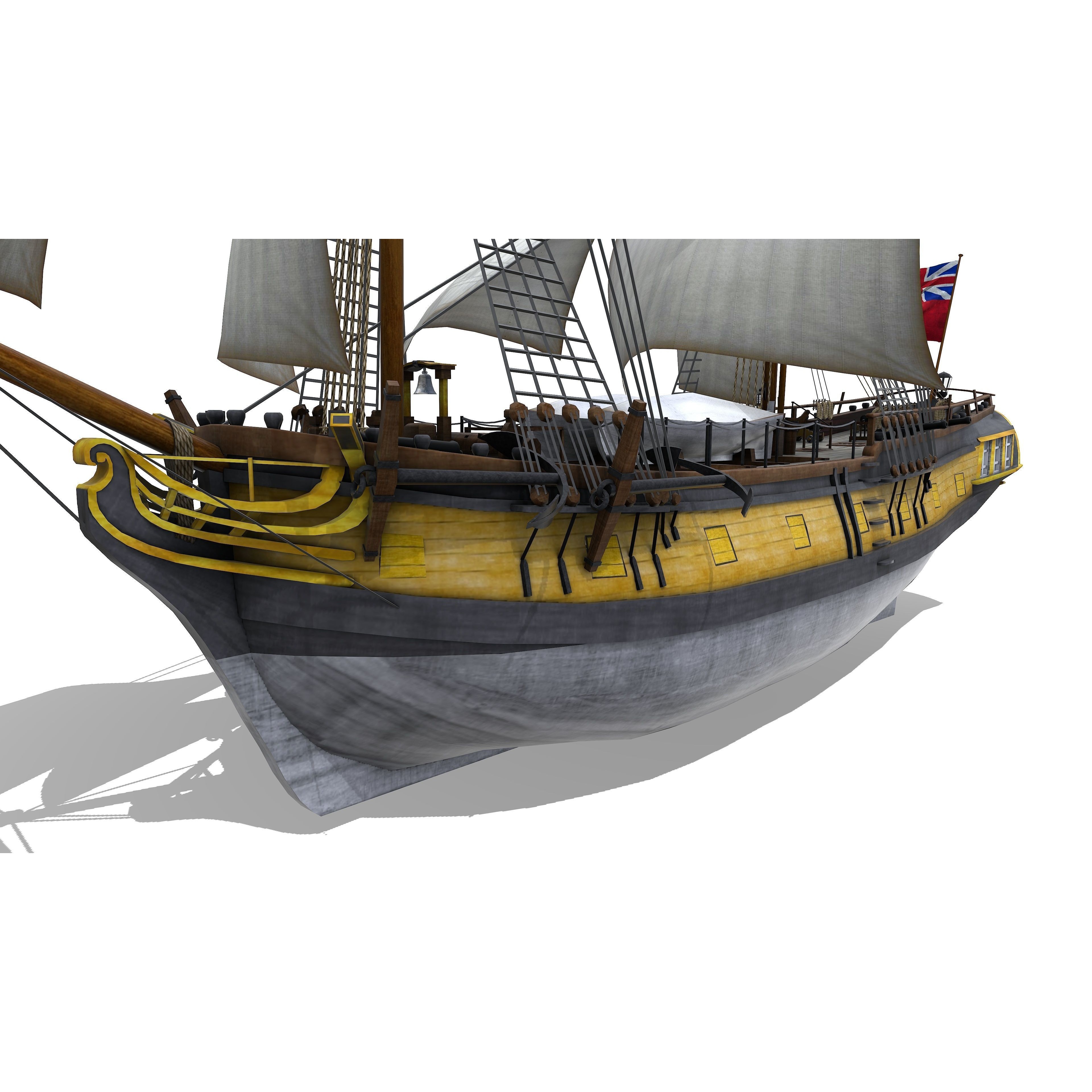 HMS Ontario 1780 - Low-Poly Game-Ready 3D Model - View 8
