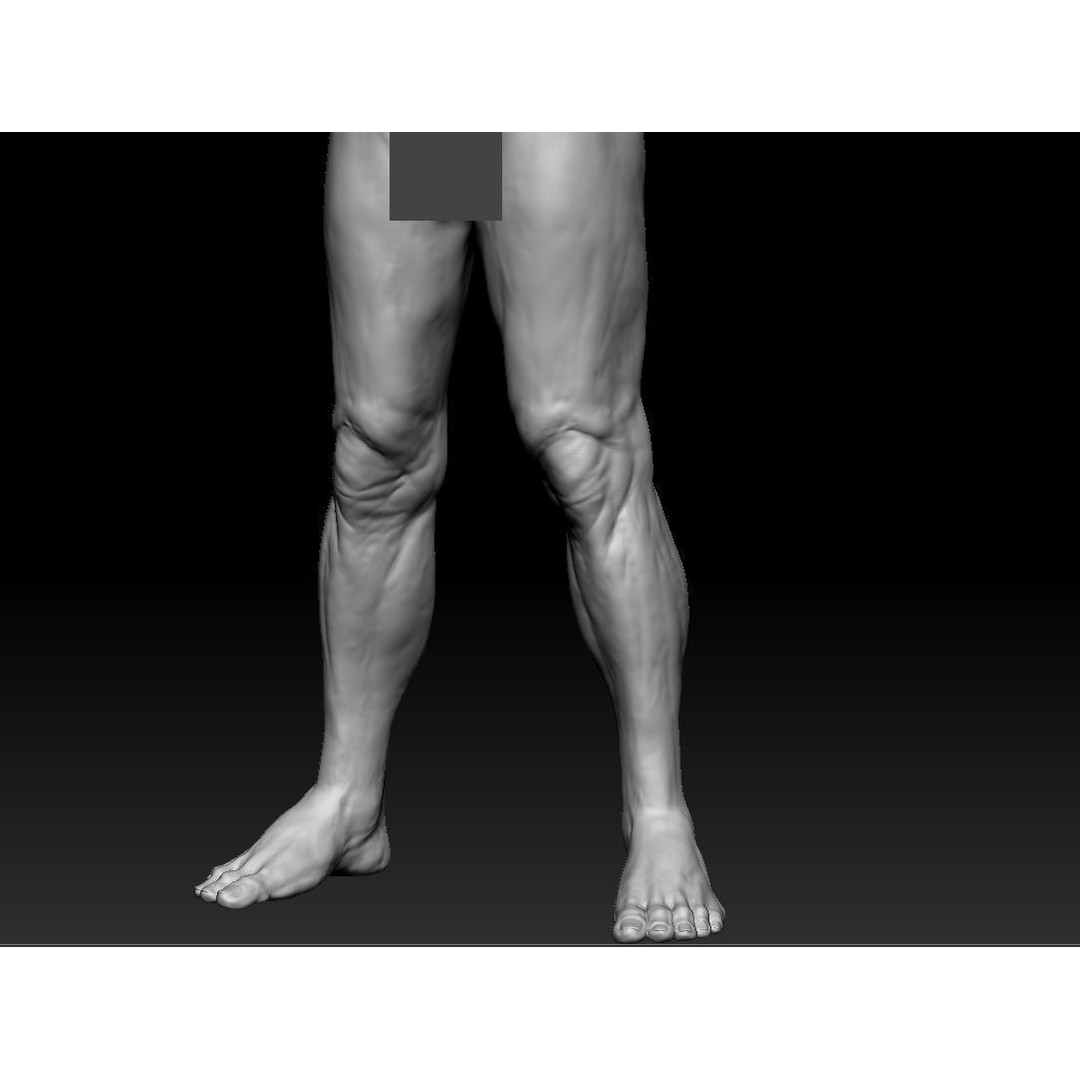 Oldster 3D Model – Muscular Character Anatomy, FBX, PBR Textures - View 11
