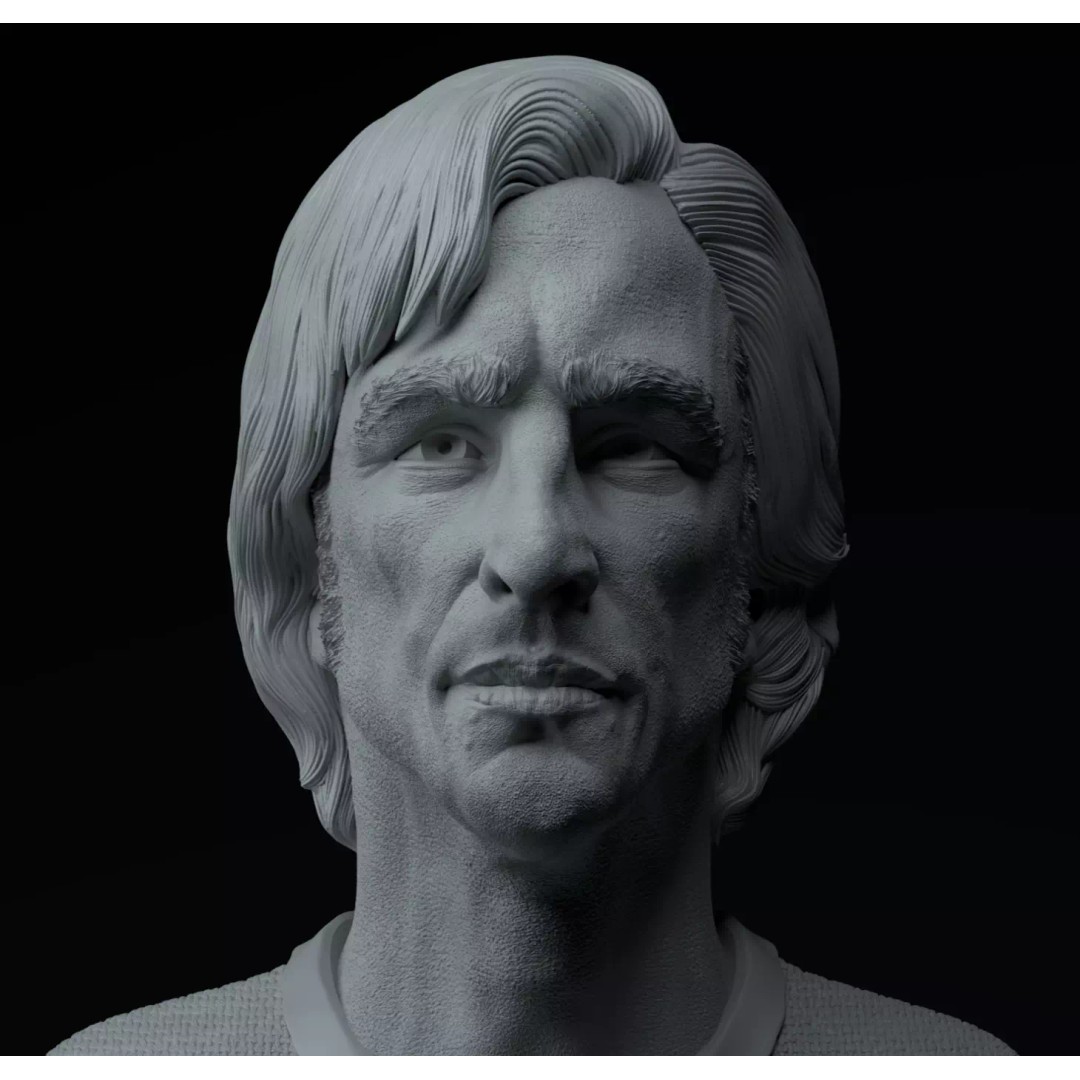 Johan Cruyff 3D Model – Premium Bust Sculpture for Printing - View 10