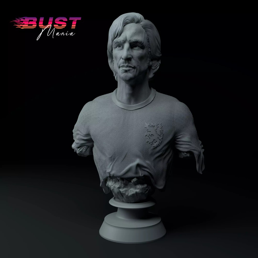Johan Cruyff 3D Model – Premium Bust Sculpture for Printing - View 2