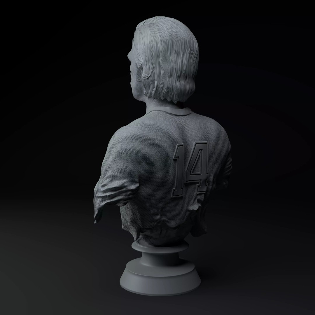 Johan Cruyff 3D Model – Premium Bust Sculpture for Printing - View 5