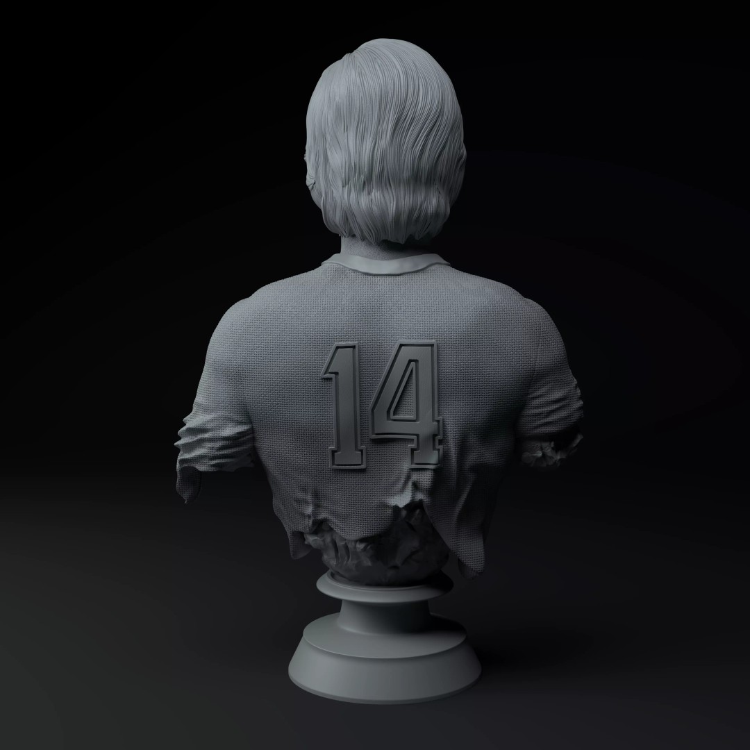 Johan Cruyff 3D Model – Premium Bust Sculpture for Printing - View 6