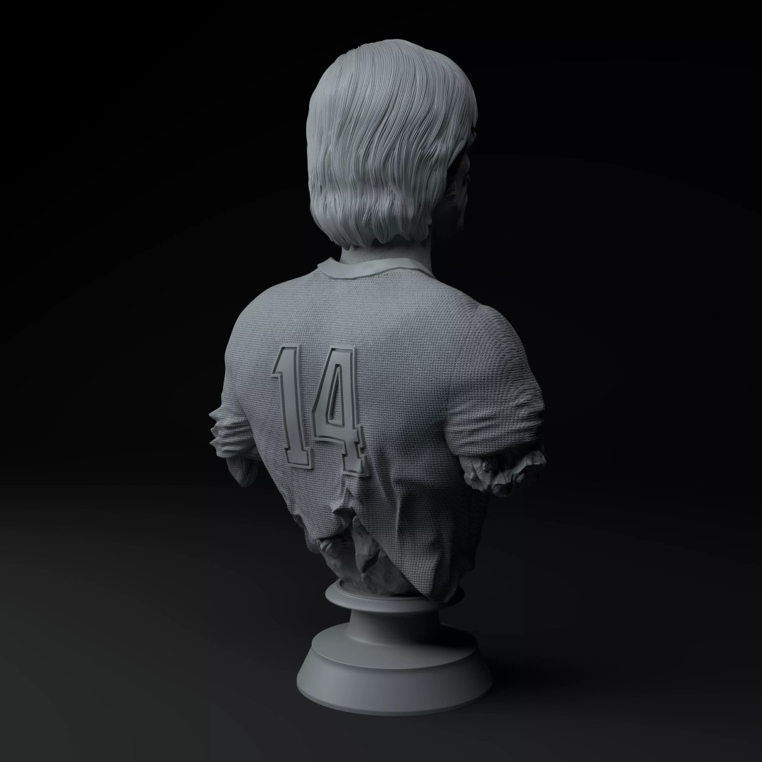 Johan Cruyff 3D Model – Premium Bust Sculpture for Printing - View 7