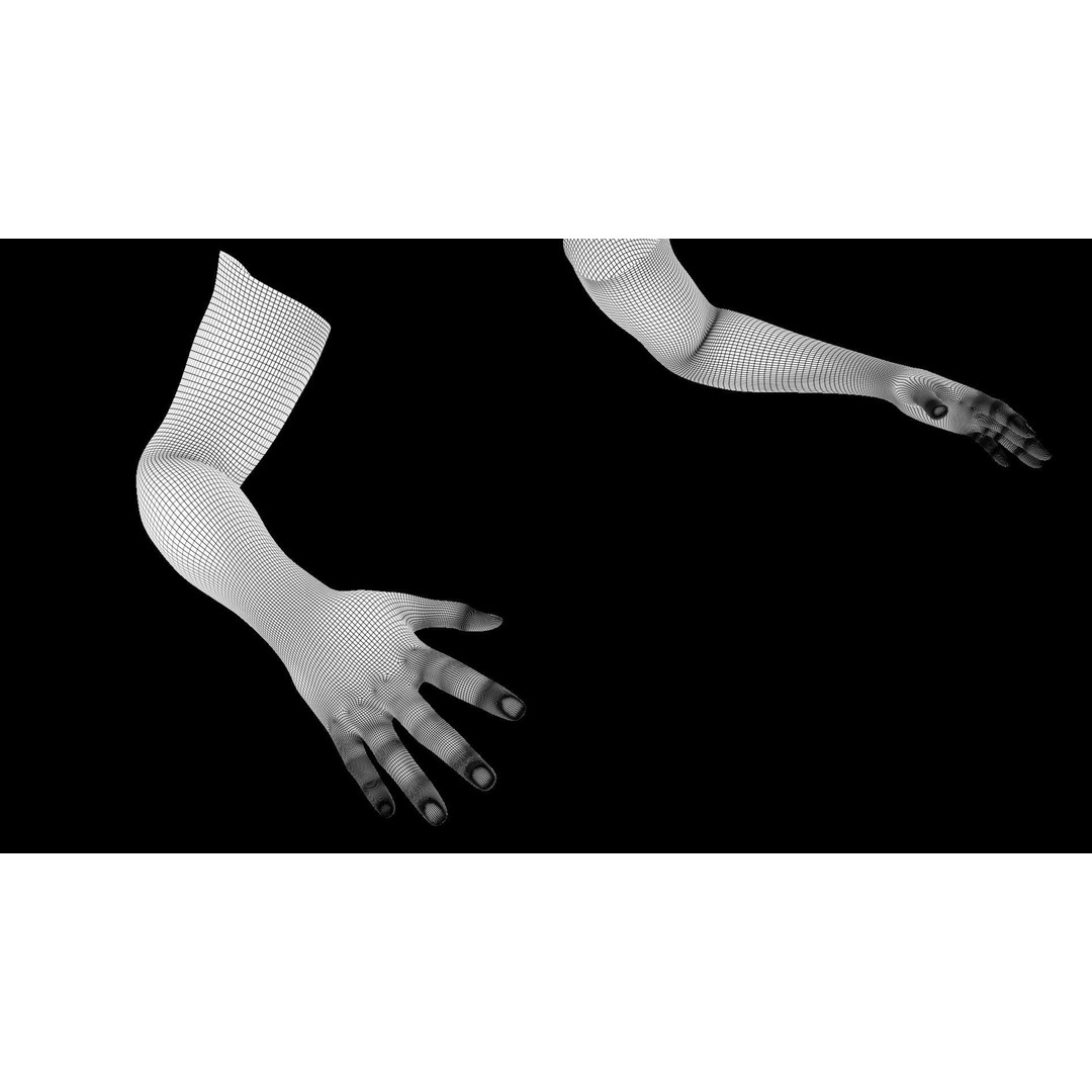 Rigged Realistic Human Hands 3D Model – PBR Textures, FBX Format - View 12