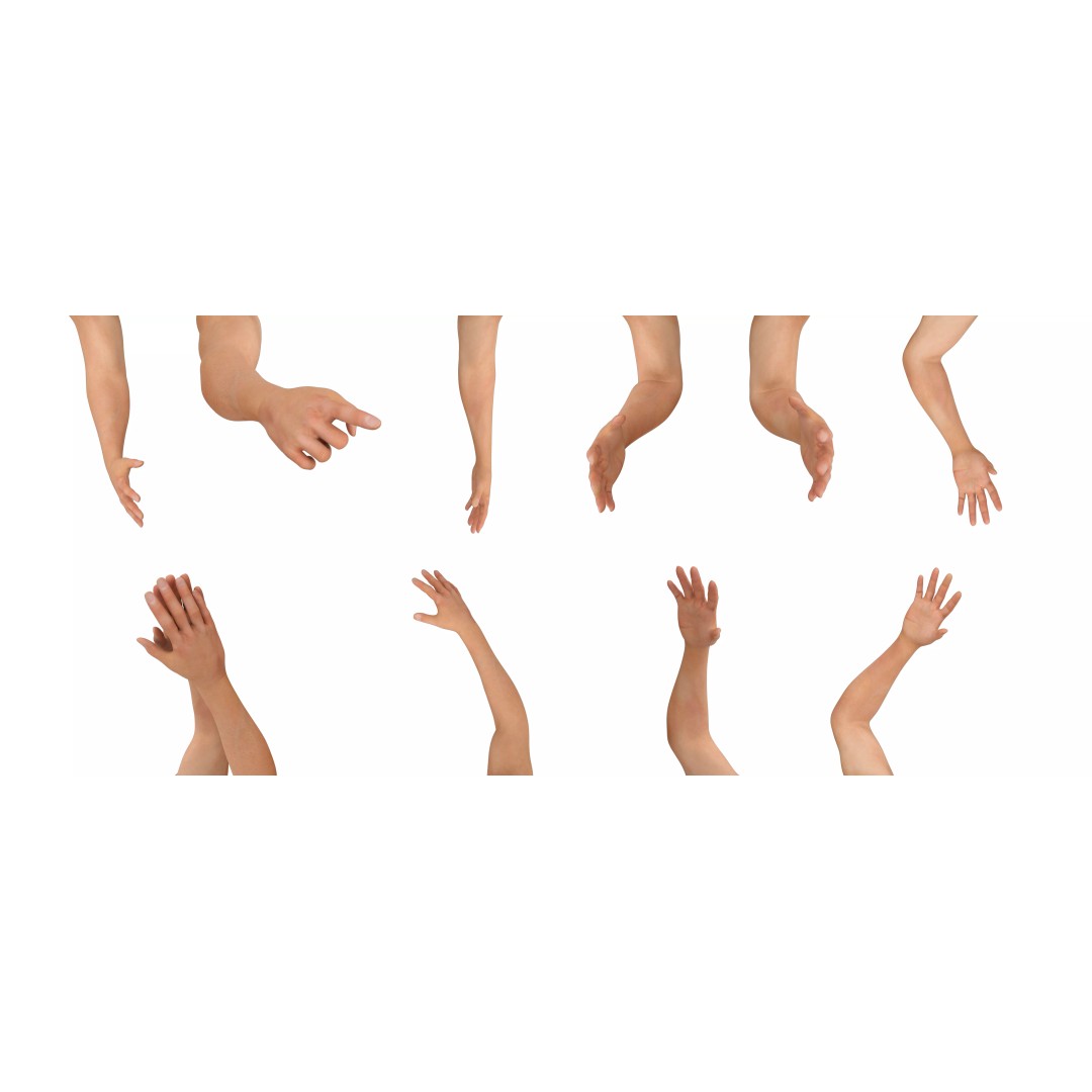 Rigged Realistic Human Hands 3D Model – PBR Textures, FBX Format - View 2