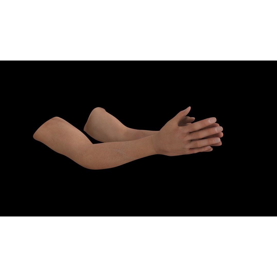 Rigged Realistic Human Hands 3D Model – PBR Textures, FBX Format - View 9