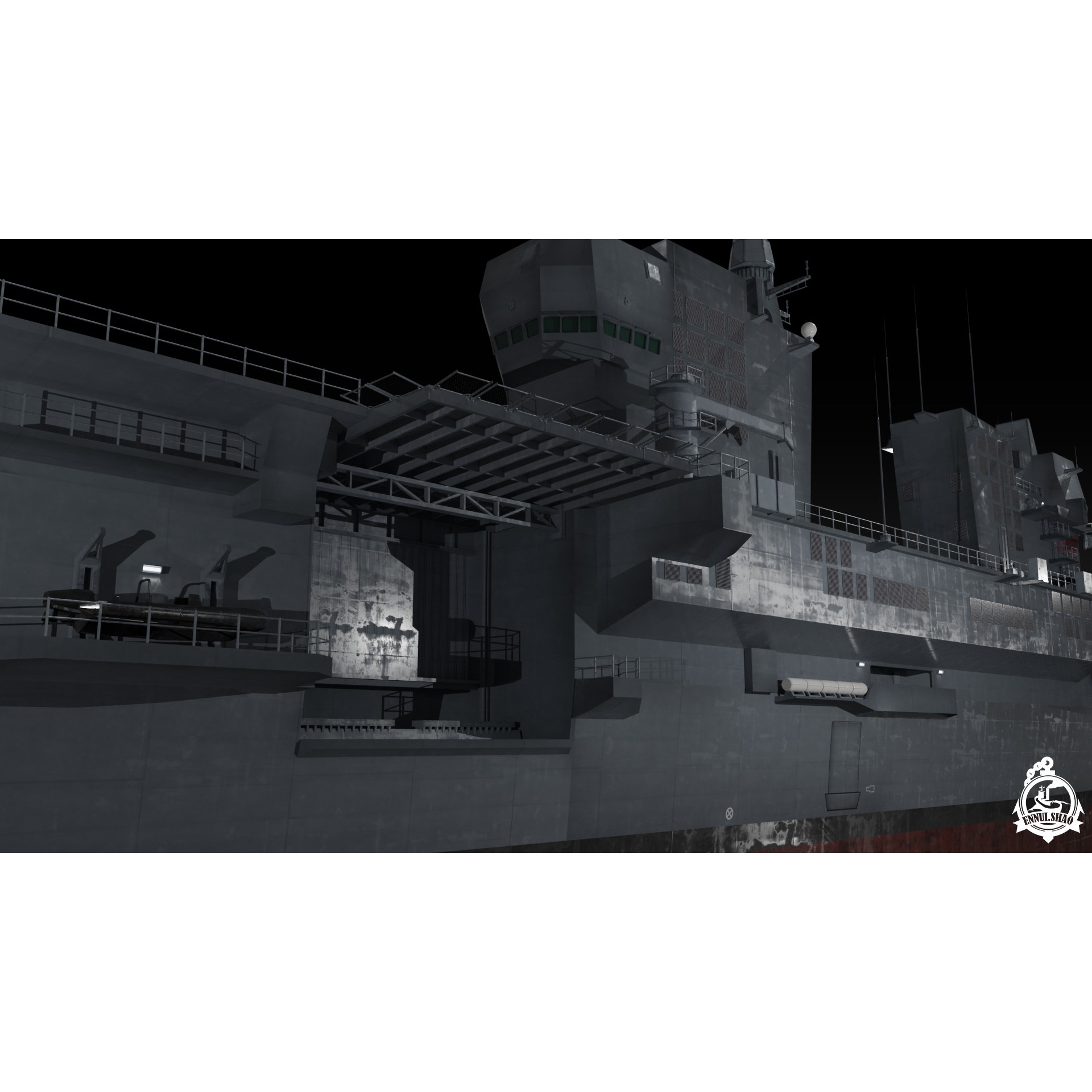 ITS Trieste Aircraft Carrier - Low-Poly Game-Ready 3D Model - View 13