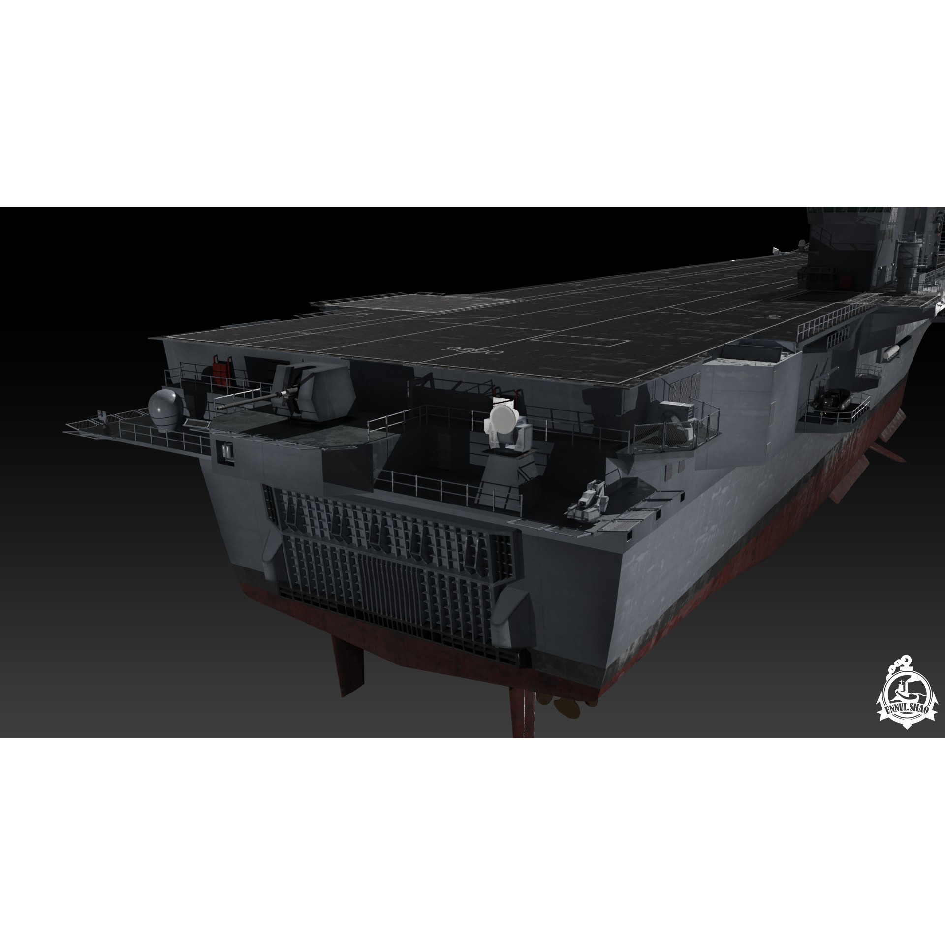 ITS Trieste Aircraft Carrier - Low-Poly Game-Ready 3D Model - View 14