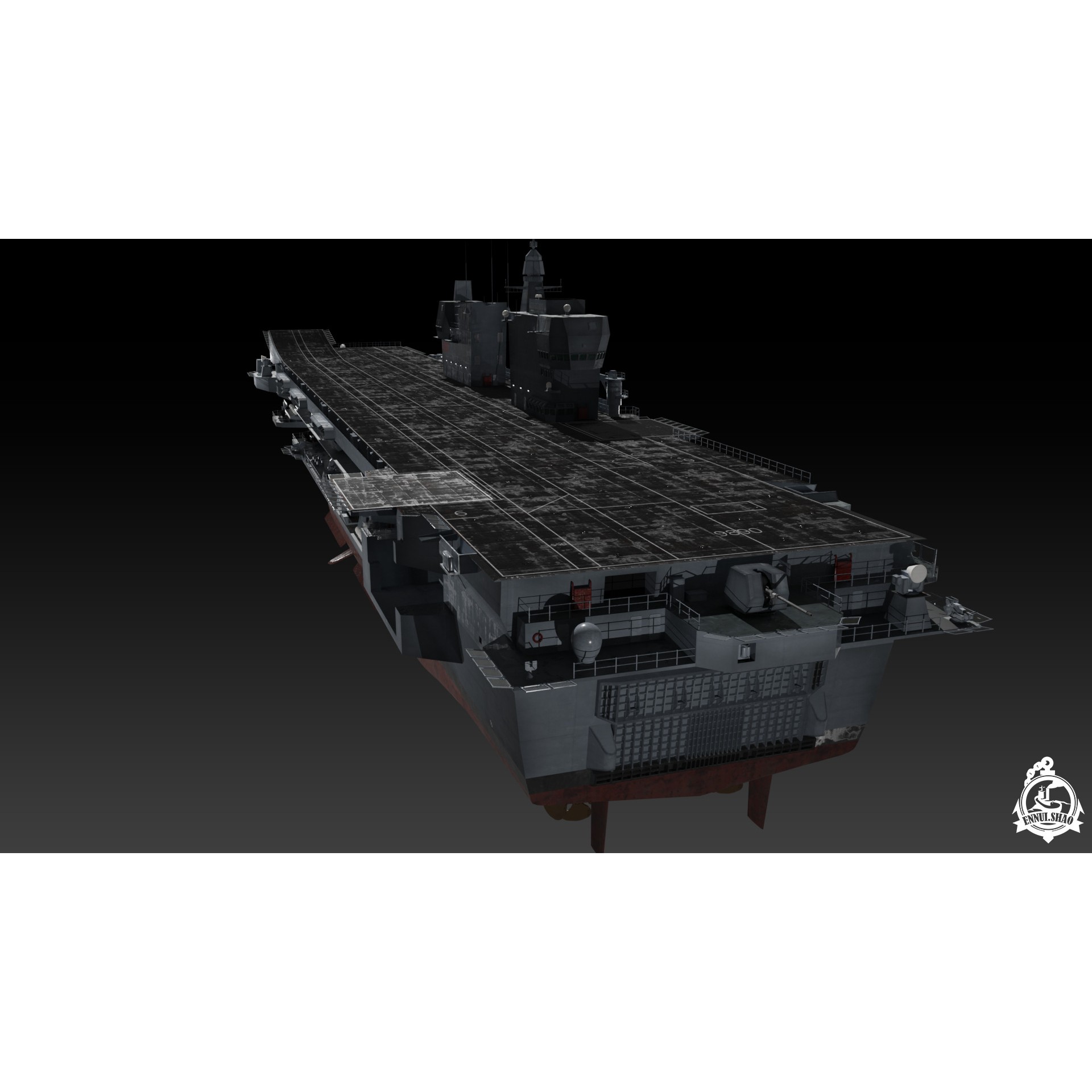 ITS Trieste Aircraft Carrier - Low-Poly Game-Ready 3D Model - View 15