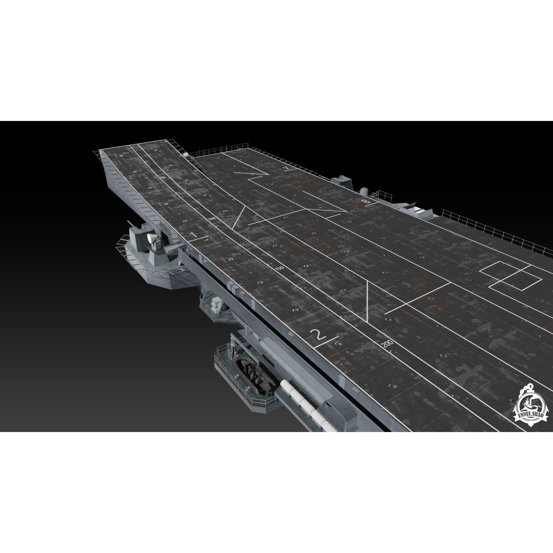 ITS Trieste Aircraft Carrier - Low-Poly Game-Ready 3D Model - View 17