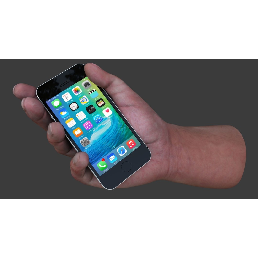 Hand Holding Smartphone 3D Model – Realistic Character Anatomy, FBX - View 3
