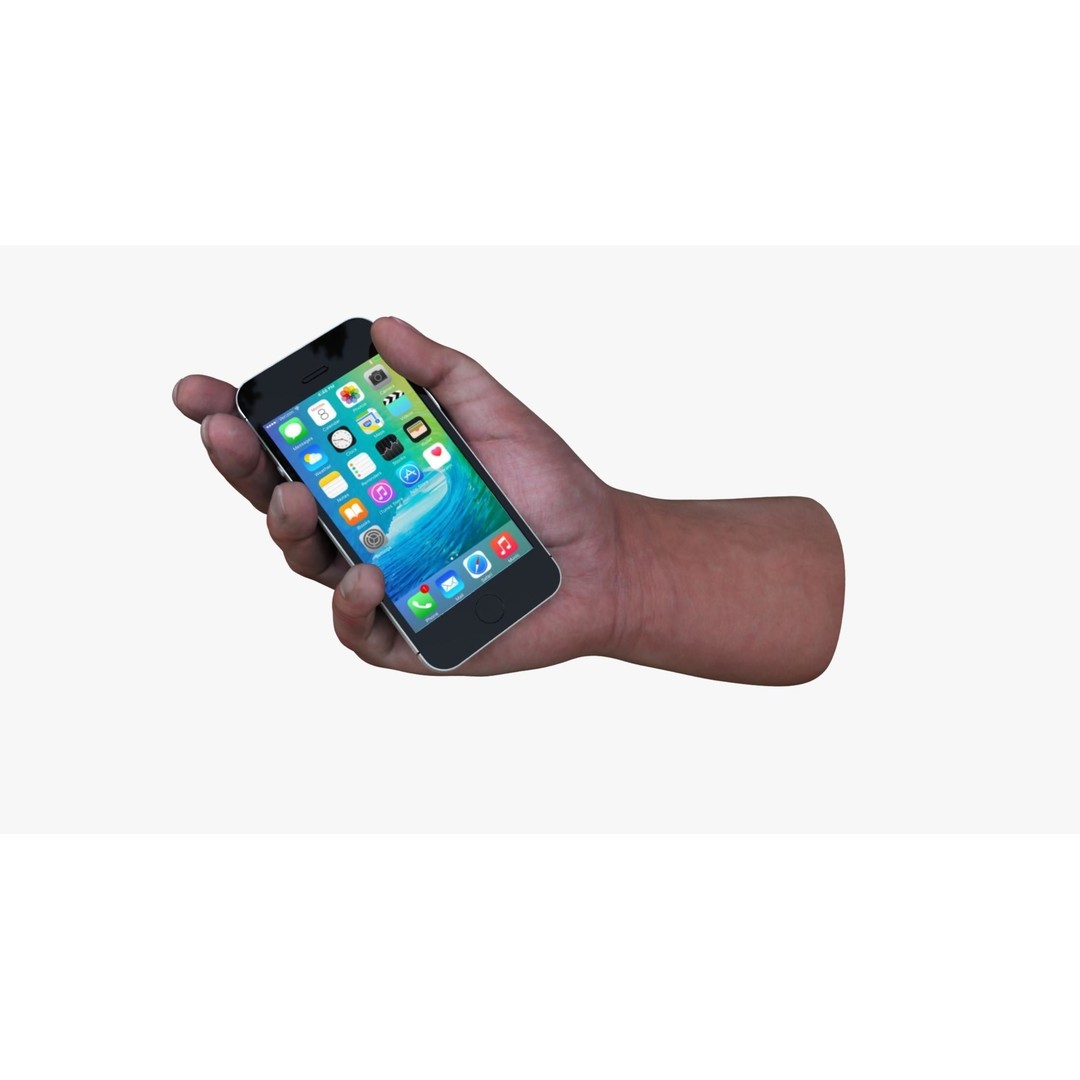 Hand Holding Smartphone 3D Model – Realistic Character Anatomy, FBX - View 5