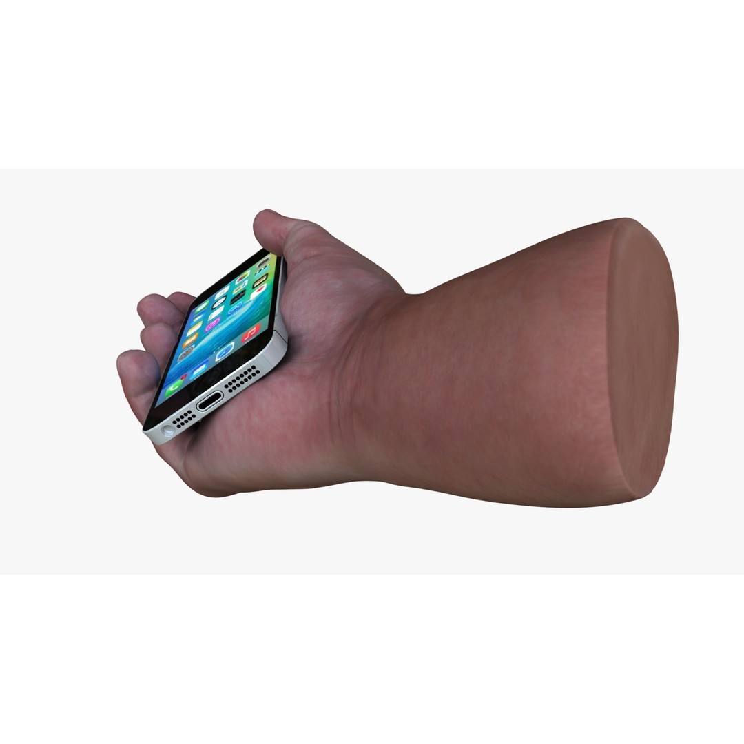 Hand Holding Smartphone 3D Model – Realistic Character Anatomy, FBX - View 7