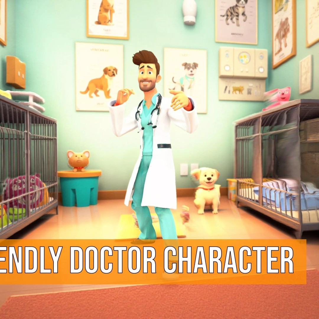 Friendly Doctor Character 3D Model – Low Poly Animated, FBX, PBR - View 5