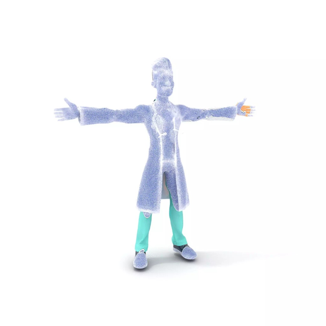 Friendly Doctor Character 3D Model – Low Poly Animated, FBX, PBR - View 9