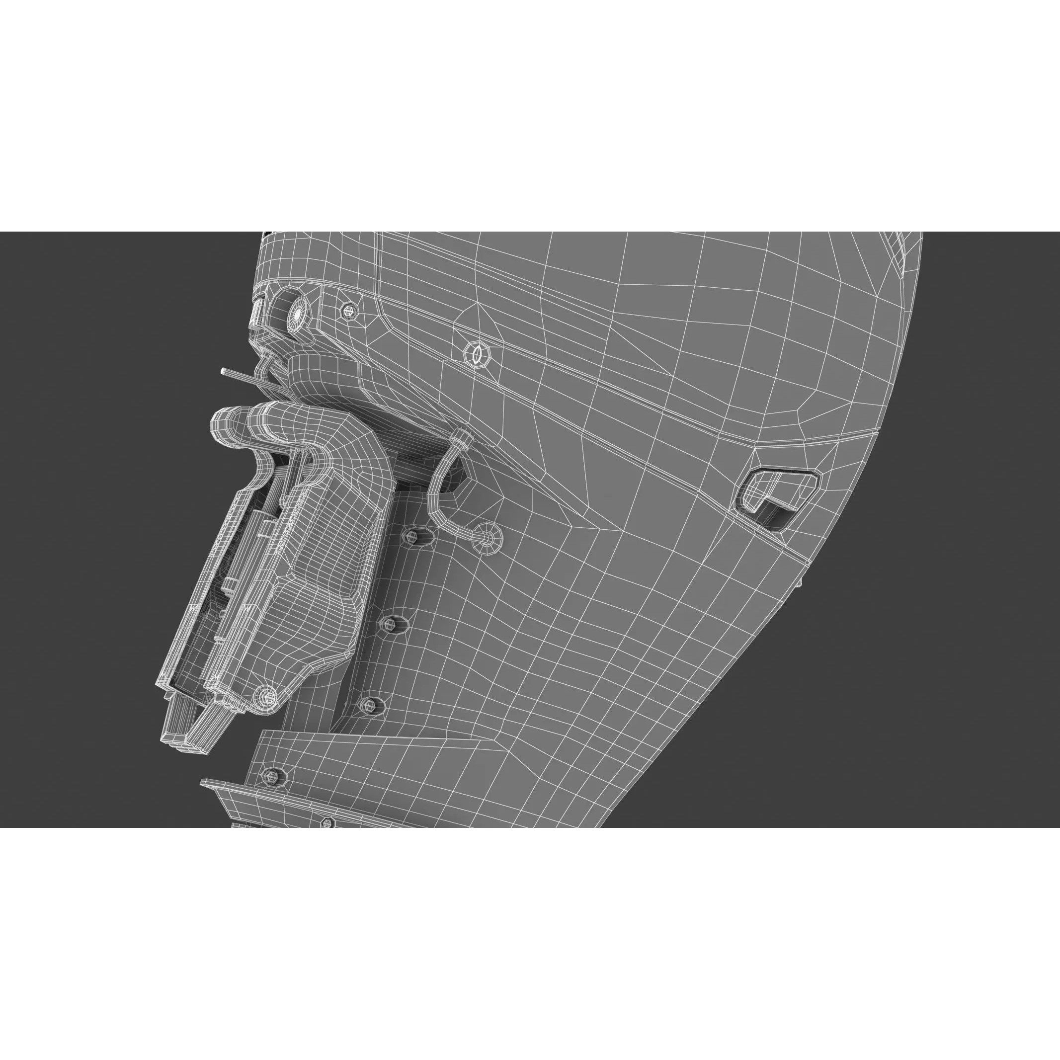 Honda BF350 V8 Outboard Engine - High-Poly 3D Model