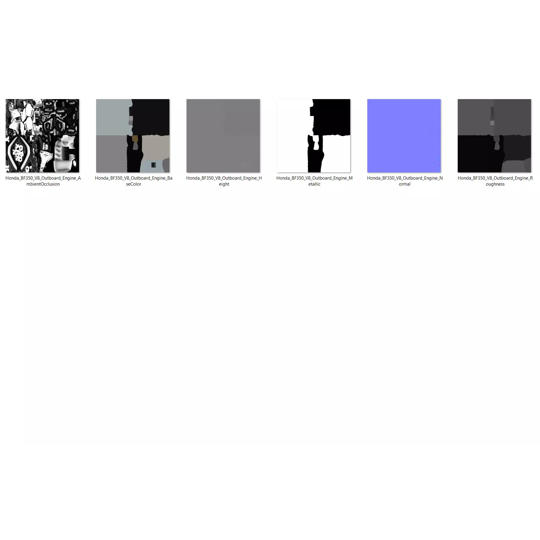 Honda BF350 V8 Outboard Engine - High-Poly 3D Model - View 11