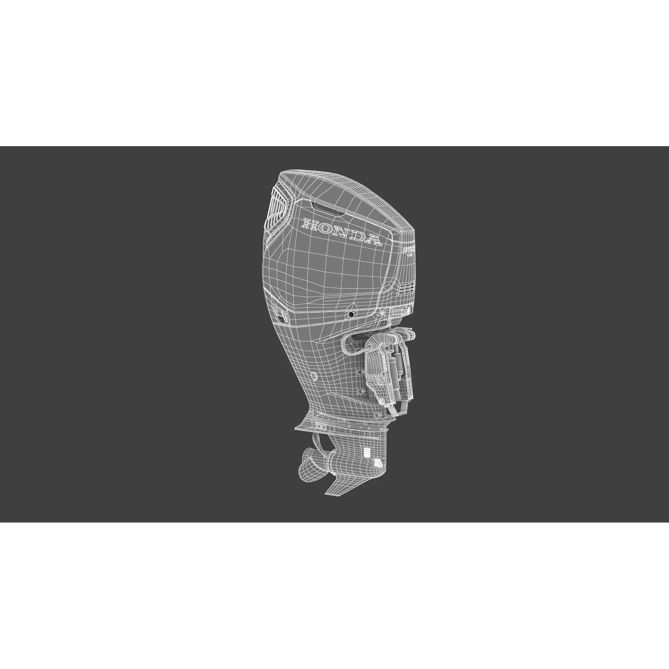 Honda BF350 V8 Outboard Engine - High-Poly 3D Model - View 20