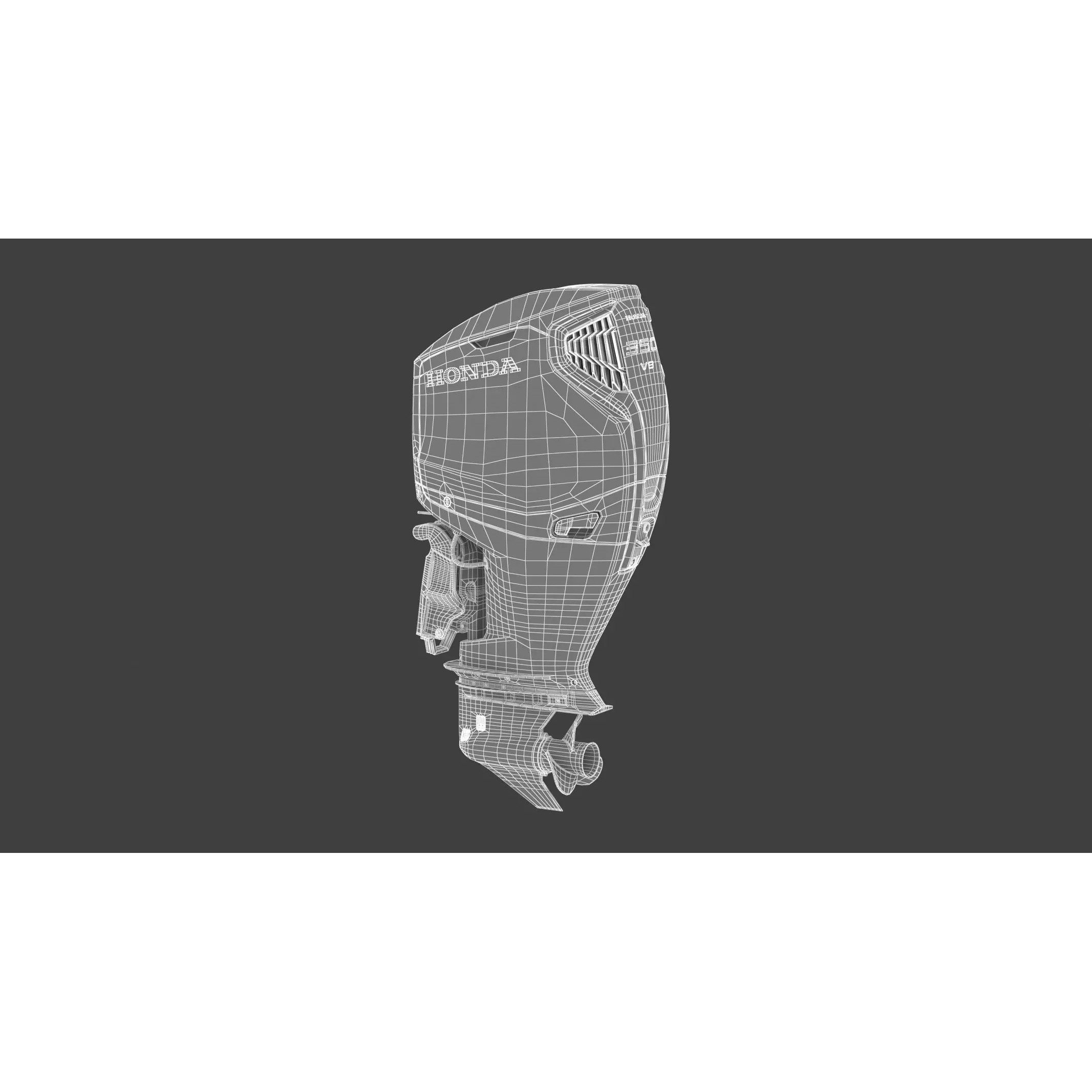 Honda BF350 V8 Outboard Engine - High-Poly 3D Model - View 3