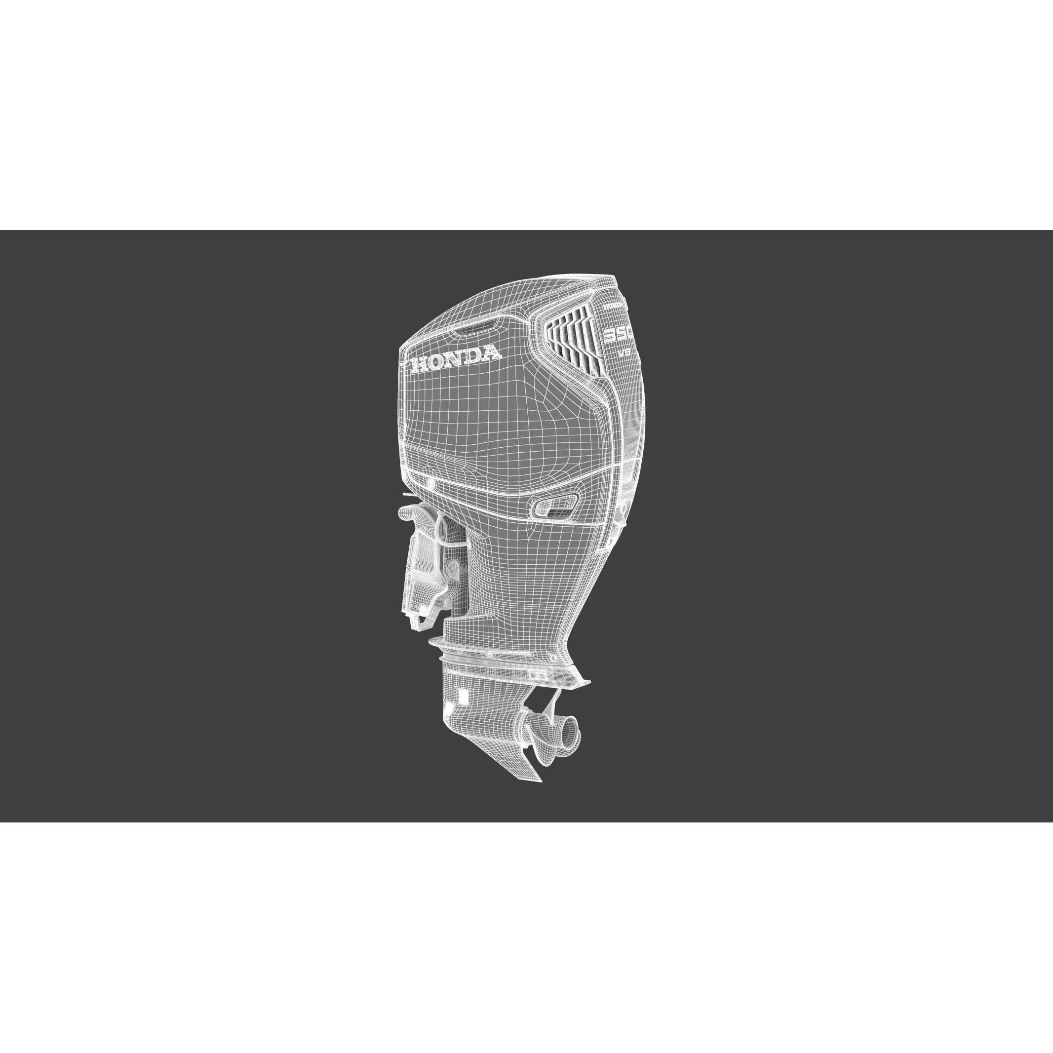 Honda BF350 V8 Outboard Engine - High-Poly 3D Model - View 4